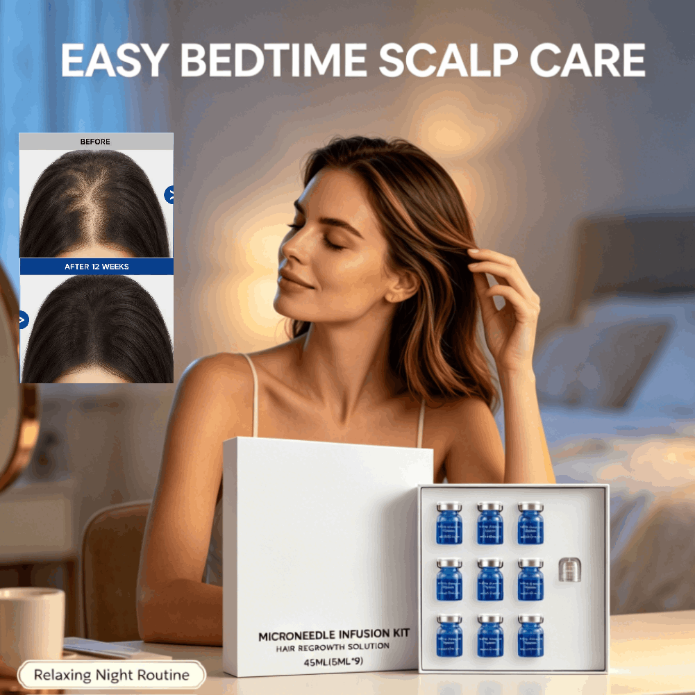 Ingrown Hair Serum - ชุดปลูกผมด้วยไมโครนีดเดิล เซรั่มบำรุงพร้อมลูกกลิ้งทา สารสกัดโสมไตรเปปไทด์ บำรุงหนังศีรษะอย่างล้ำลึกเพื่อสุขภาพที่ดี